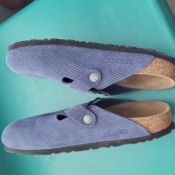 Birkenstock Boston Suede Embossed Corduroy Clog - Indigo - 39EU/8-8.5US - Picture 4 of 5